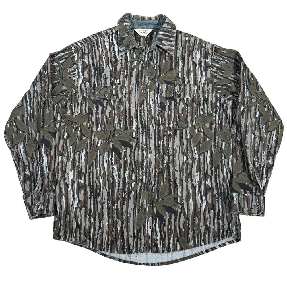 Vintage Walls Camouflage Button-Up Long-Sleeve Tree Bark Camo Mens XL
